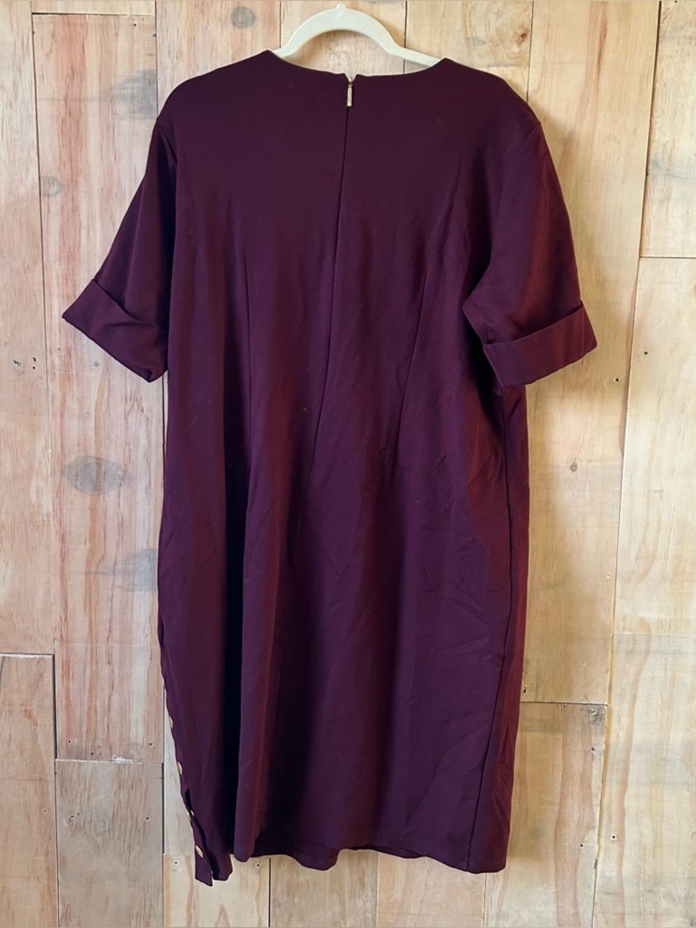 Lauren Ralph Lauren Women’s Plus Size 2X Shift Dress Burgundy Purple Gold #3592 - Picture 2 of 9